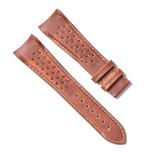 美度原装正品M025舵手弧口表带M025407A男橙舵m005真皮手表链22mm