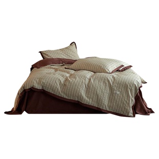 Stripe|复古全棉60S色织提花四件套纯棉撞色条纹被套床单床上用品