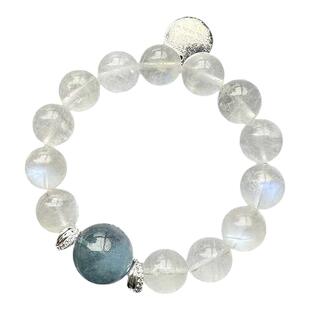 瓦萨比天然水晶月光石海蓝宝设计款手链潮精致个性小众气质手串女