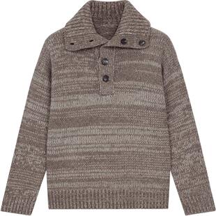 【善系列】ERDOS 男装羊绒衫秋冬法式海军领拼色加厚宽松版