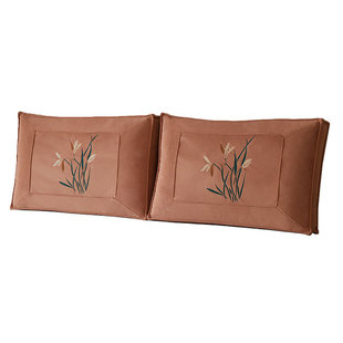 丰范牛奶绒刺绣靠包双人大靠垫简约榻榻米软包床头改造可拆洗2025