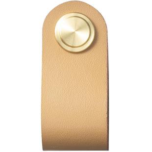 索斯诺北欧衣柜皮拉手轻奢抽屉柜门单孔拉手儿童房厨柜皮质软把手