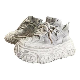 欧洲站高帮老爹鞋女春秋新款2025年做旧运动休闲鞋女韩版厚底女鞋