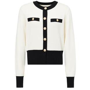 商场同款FF仿佛春季针织衫女开衫上衣撞色设计感长袖