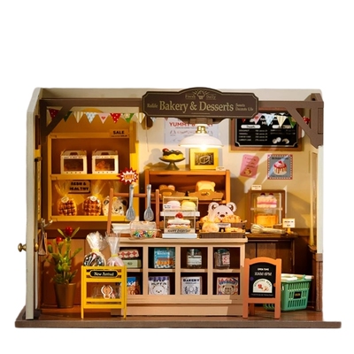 若来超级世界diy手工微缩积木拼装小屋贝卡的面包店儿童过家家