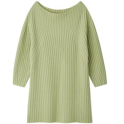 SNIDEL船领露肩针织连衣裙