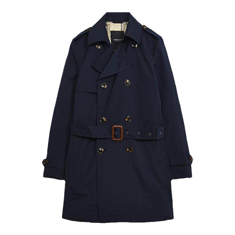 伦敦雾春季英伦风衣款净色男外套
