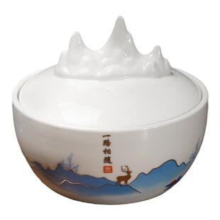 曹一阁陶瓷带盖墨池多功能砚台墨碟保湿不干墨书法专用毛笔墨蝶笔架山笔搁笔洗缸墨汁墨盒墨海文房四宝