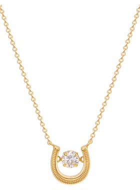 Oups!马蹄形白驹浮金锁骨链女