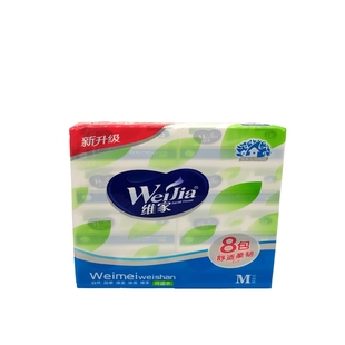 维家抽纸维美405张三层80包可湿水家庭装抽取式面巾纸自然无香