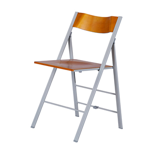 HACOSN实木可折叠餐椅家用休闲靠背椅子中古办公凳子可叠放会议椅