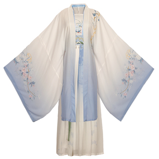 原创新款汉服{题花}中国风日常学生闺蜜绣印双色超仙大摆裙夏秋装