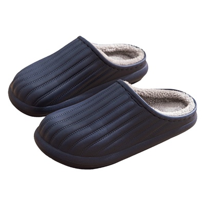 防水棉拖鞋男室内外加厚软底防滑