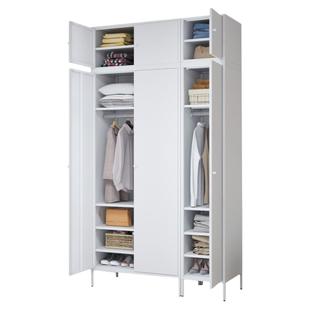 衣柜家用卧室柜子简易组装儿童衣橱金属出租房用阳台储物铁皮衣柜