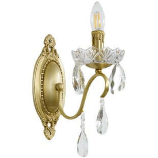 全美一丁法式复古水晶壁灯欧式美式卧室床头客厅过道楼梯全铜壁灯