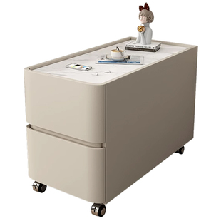 沙发旁边的边柜轻奢高级感带轮可移动侧柜客厅实木侧边柜边几柜子