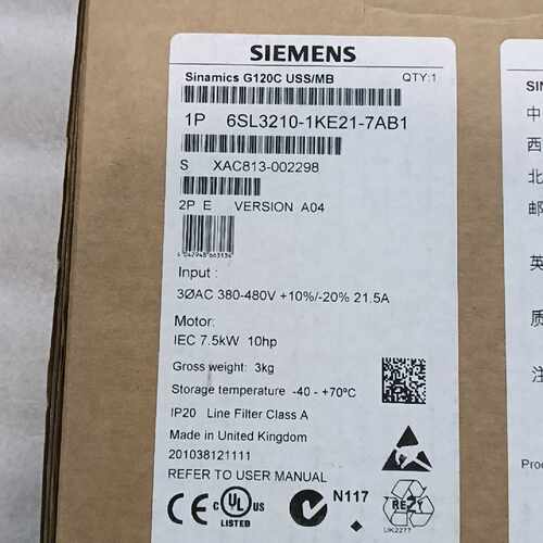 溢价-Sinamics G120C功率模块，型号6SL321