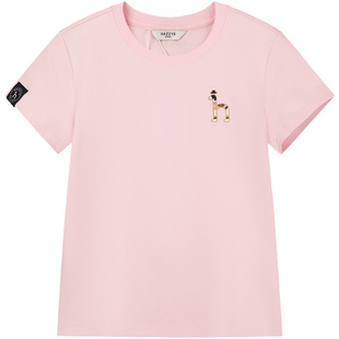 hazzys哈吉斯童装男女童短袖T恤2025夏新液氨科技抗皱透气圆领衫