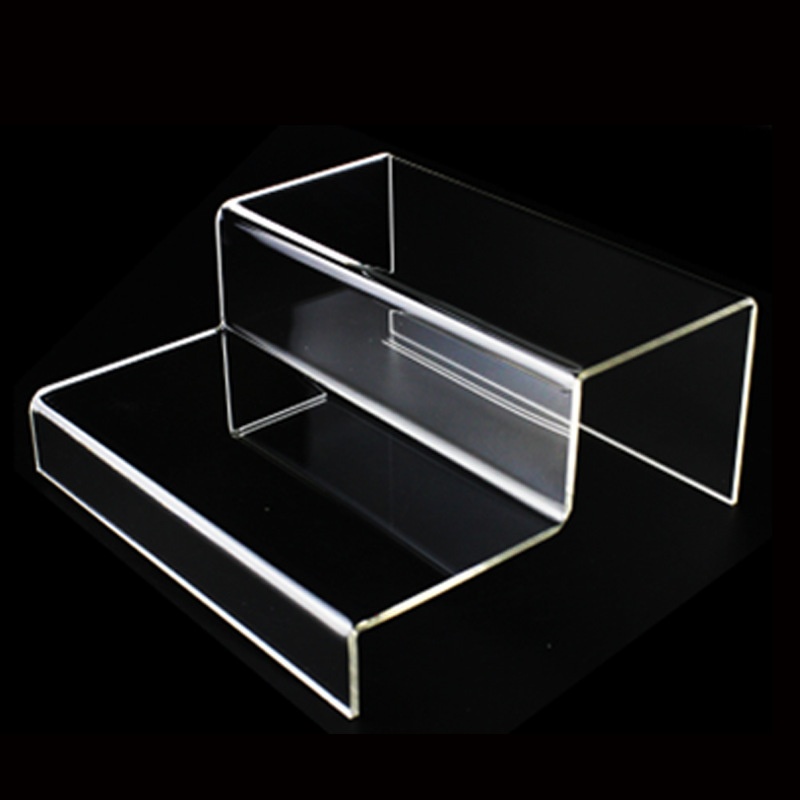 透明亚克力二层阶梯架鞋架鞋托鞋子钱包展示架精饰品玩具陈列支架