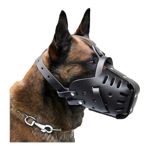 狗狗嘴套牛皮马犬杜宾德牧专用训犬防撞击咬人大型犬口笼口罩