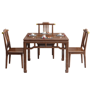 新中式实木餐桌八仙桌正方形胡桃木方桌吃饭桌子家用小户型四方桌