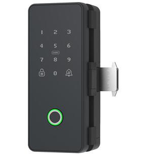 办公室玻璃门指纹锁双开推拉门无框免开孔密码锁智能门禁电子锁