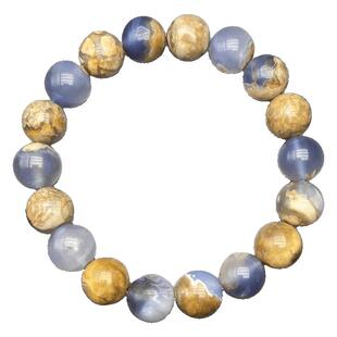 天然土耳其原矿蓝玉髓手链蓝纹玛瑙手串水晶男女单圈星球地貌饰品