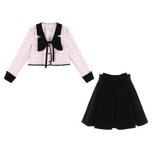 娃娃领粉色小香风短款外套女春秋季高级感韩系小众气质小个子上衣