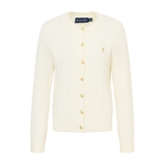 POLOWALK女式长袖针织衫2026春季新品绞花毛衣内搭圆领开衫上衣