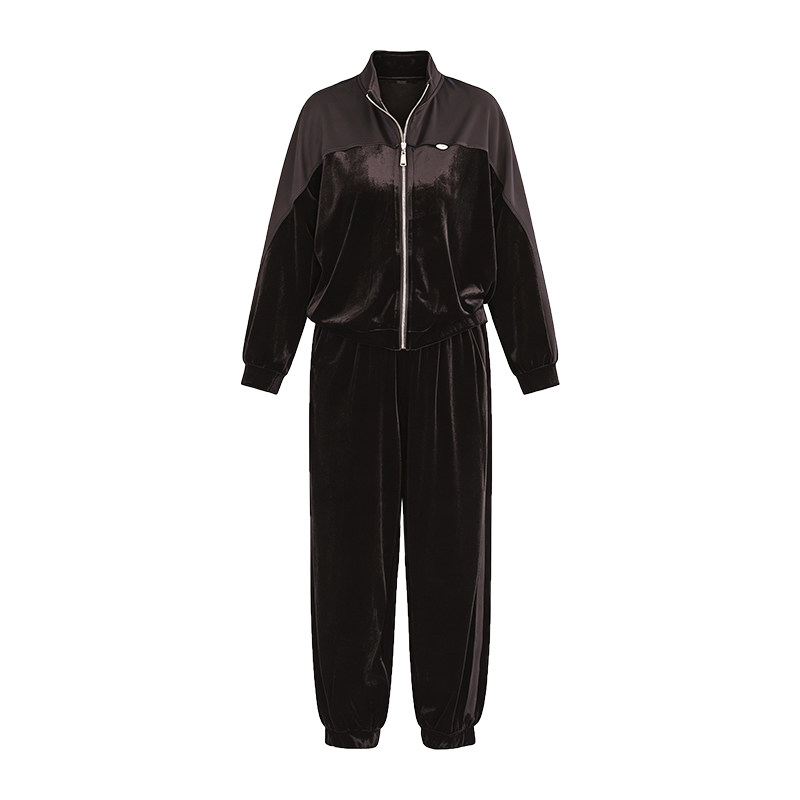 妈妈春秋季休闲运动服套装金丝绒