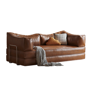 木宫匠家具复古模块可折叠沙发床榻榻米小户型客厅两用布丁沙发床