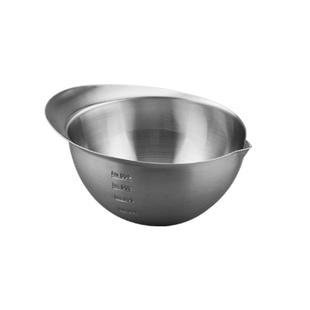 COOKONE18/10不锈钢小碗烘焙打蛋搅拌料理带导流嘴刻度容器可加热
