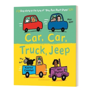英文原版 Car Car Truck Jeep 汽车汽车卡车吉普车 英文版 进口英语原版书籍儿童图书