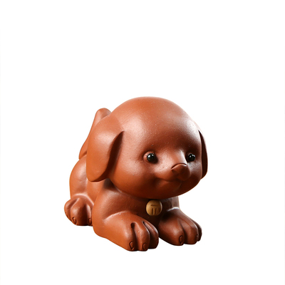 宜兴紫砂萌狗可养生肖茶宠摆件