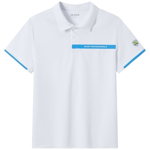 特步童装儿童网球短袖t恤男童2026夏季新款POLO衫大童短T速干上衣