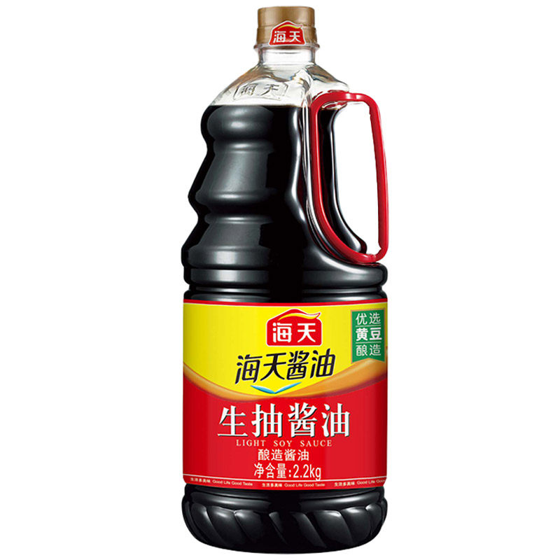海天生抽酱油2.2kg 酿造酱油炒菜凉拌提鲜凉拌调味家用厨房调味料