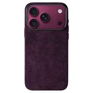派派先生Alcantara适用苹果18ProMax手机壳新款iPhone18 Pro磁吸18pm全包保护套翻毛皮高级感冰川蓝勃垦第红