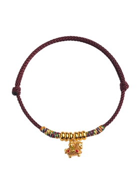 马上发财纯银红色手绳新年礼物