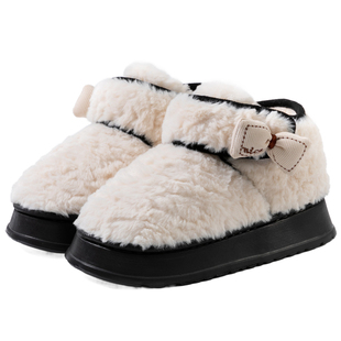 防风高帮棉鞋女款2025新款冬季外穿防滑包跟毛毛绒保暖棉拖鞋女士