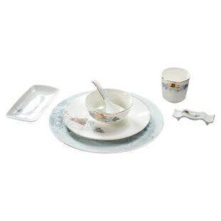 星级酒店摆台餐具套装轻奢新中式高档特色会所包厢专用八件套楼阁