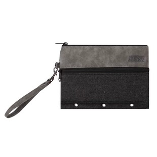 gox手拿包女小包简约男休闲手腕手机手抓包双拉链袋牛仔文件袋子