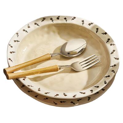 墨色法式餐具碗碟套装家用饭碗盘