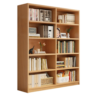 实木书柜一体靠墙落地书架置物柜图书馆整墙收纳储物柜文件展示柜