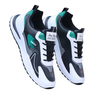 男鞋皮面防水防滑秋冬款跑步鞋潮流百搭男士运动休闲鞋子学生潮鞋