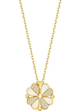 中国黄金纯银四叶草项链