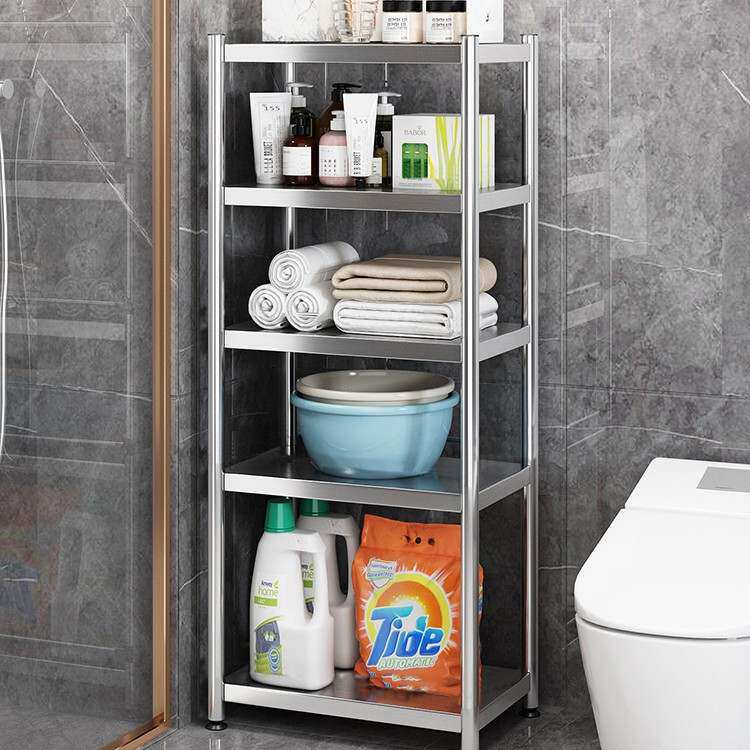 cs卫生间置物架不锈钢浴室多层架落地式收纳架杂物转角架厨房夹缝