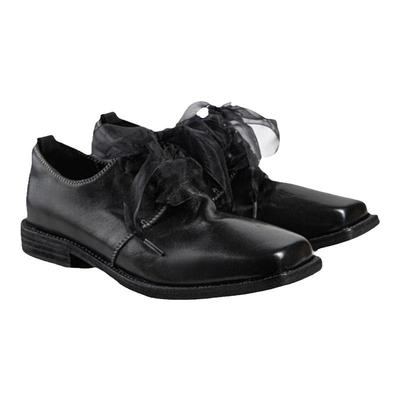 中跟深口单鞋真皮复古英伦小皮鞋