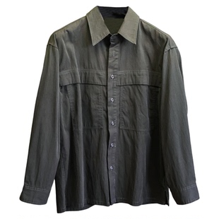 拿捏各种体型！日系轻工装！廓形剪裁百搭宽松翻领长袖衬衫男M435