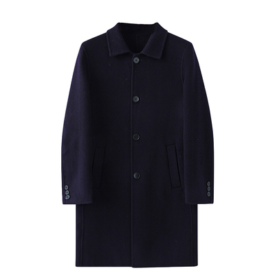 【100%羊毛】男士秋冬双面呢子大衣加厚长款西装领外套羊绒风衣