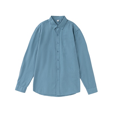 日系休闲纯色潮流百搭长袖衬衫男